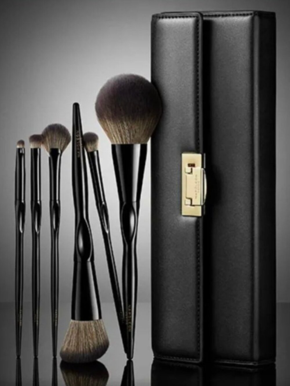 Napoleon Perdis Genius Facial Brush Set | 6 Pc Black & Gold Gift Box | NWT